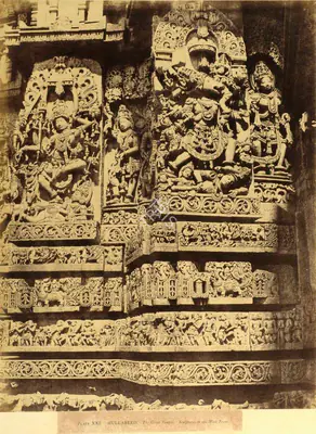 Andrew Charles Brisbane Neill (Photographer), Hullabeed. The Great Temple. Sculptures on the West Front, 1856, Antiquarian Photograph
