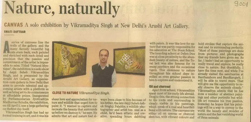Swati Daftuar (Reporter), Nature, Naturally, 2011, Newspaper Clipping
