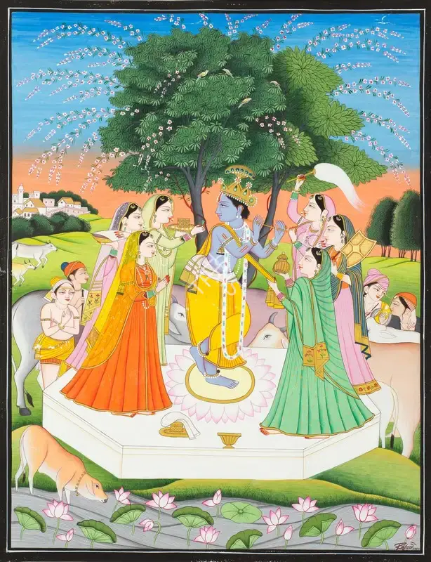 Rajeev&nbsp;Kumar (Artist), Untitled (Radha and Gopis), Painting