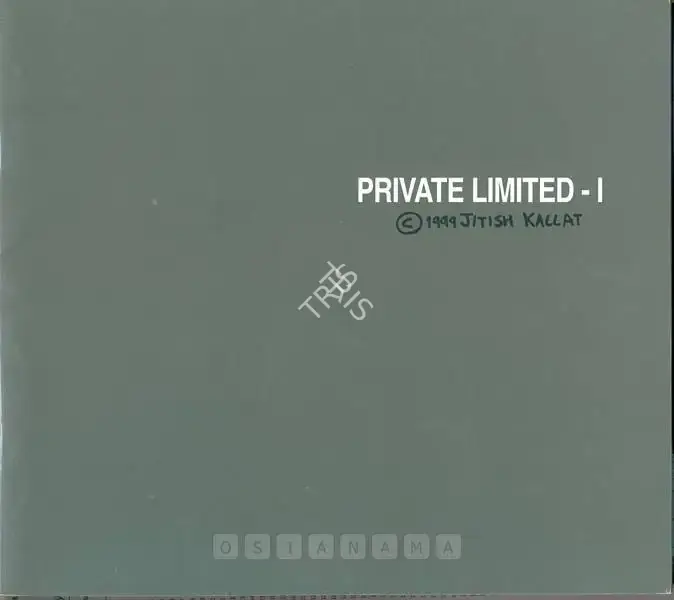 Jitish Kallat (Artist), Private Limited - 1, 1999, Solo Exhibition Catalogue