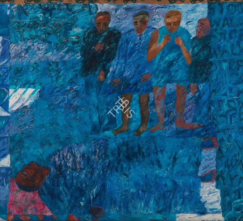 Arpita Singh (Artist), A Dead Man On The Street: Is It You Krishna?, 1994, Painting
