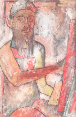 F.N. Souza (Artist), Portrait Of M.F. Husain, 1948, Painting