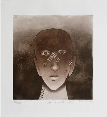 Anjolie Ela Menon (Artist), Acolyte, 2001, Graphic Art