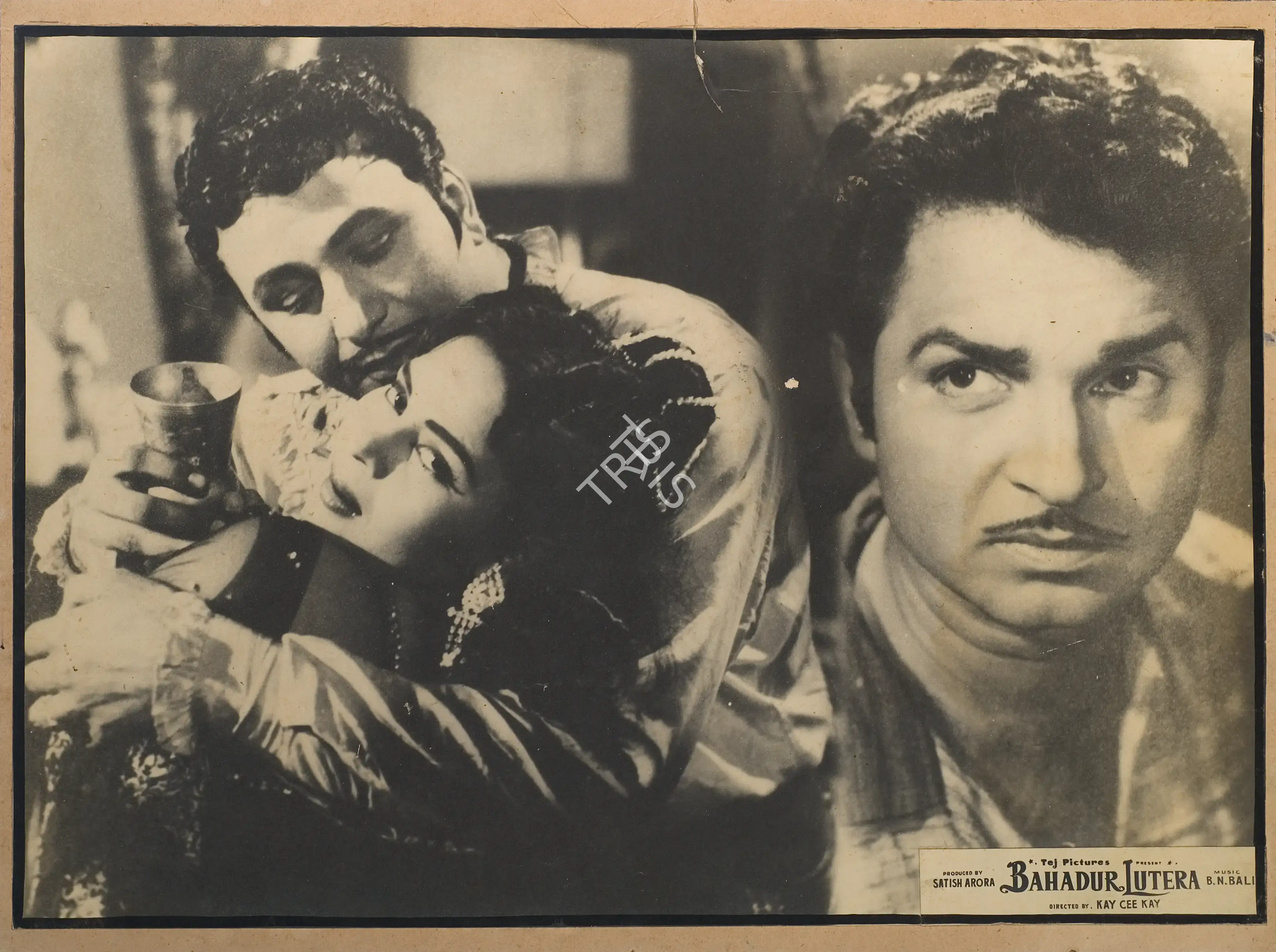 Satish Arora (Producer), Bahadur Lutera, 1960, Photographic Still Mounted on Lobby Card