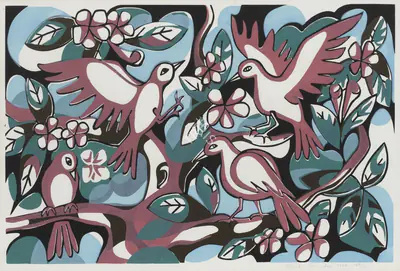 Senaka Senanayake (Artist), Untitled (Birds), 1987, Print