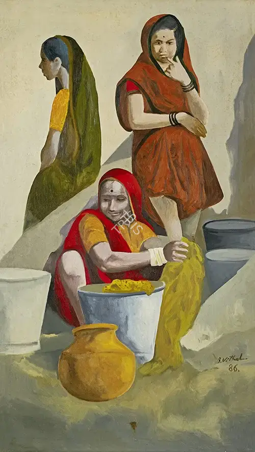 B. Vithal (Artist), Washerwomen, 1986, Painting