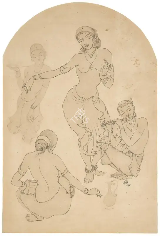 K.H. Ara (Artist), Untitled, 1948, Drawing