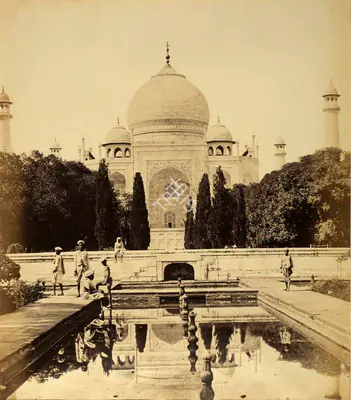 Felice Beato (Photographer), The Taj with the Fountains, Agra, 1859, Antiquarian Photograph