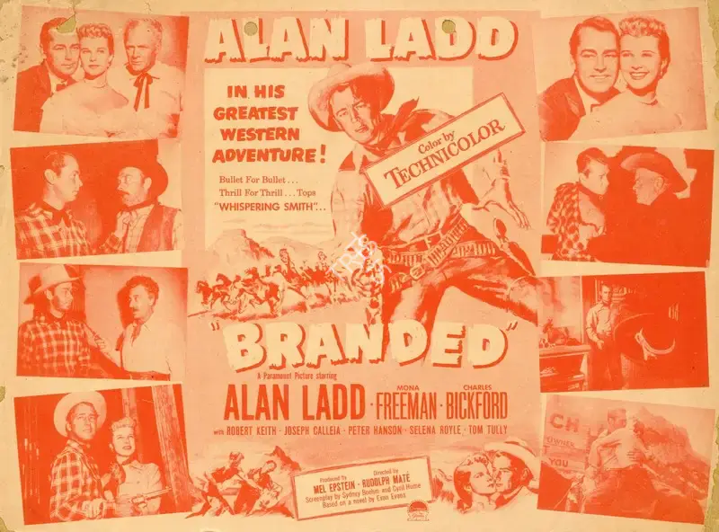 Rudolph Mate (Director), Branded, 1950, Handbill