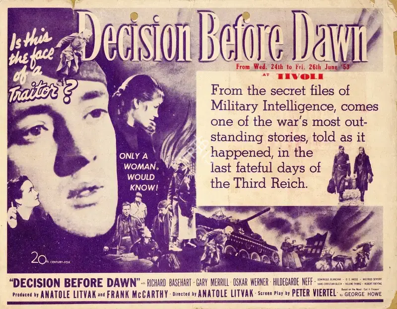 Anatole Litvak (Director), Decision Before Dawn, 1951, Handbill