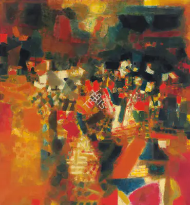 S.H. Raza (Artist), Village en Fete, 1964, Painting