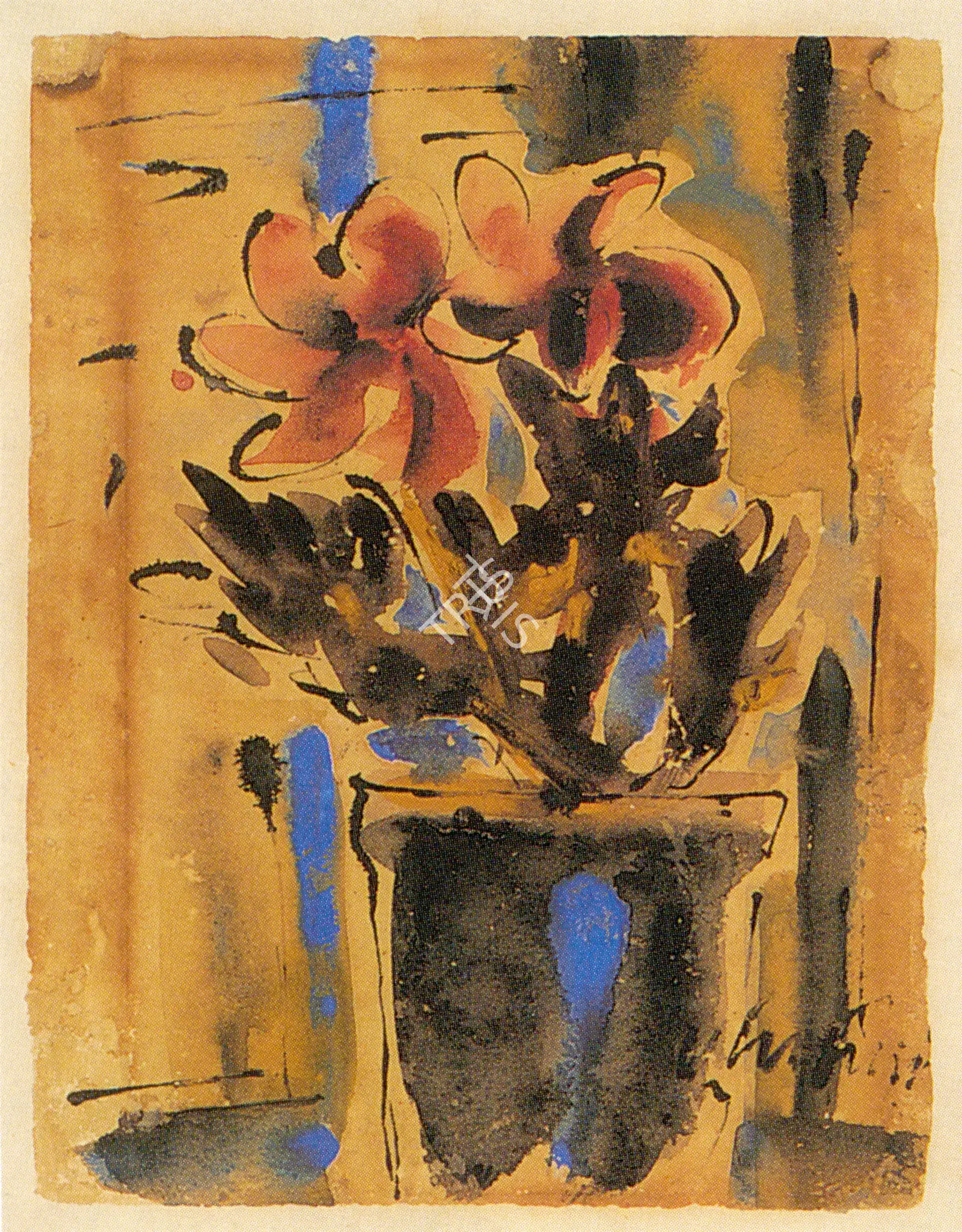 Ramkinkar Baij (Artist), Still Life With Flowers, Painting