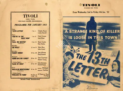 Otto Preminger (Producer), The 13th Letter, 1951, Handbill