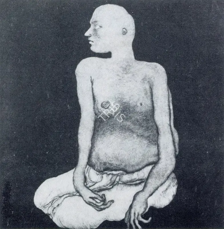 Jogen Chowdhury (Artist), Man Sitting on the Floor, 1981, Painting