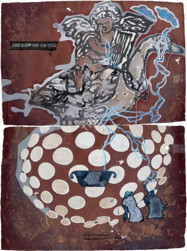 Jitish Kallat (Artist), Tired Sleepy Sick and Sorry, 2003, Painting