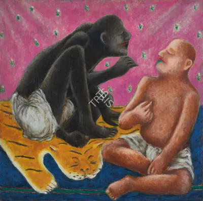 Ambalal, Amit (Artist). Disciple Disagrees, 1986 | Painting, Pu.Mum/18.11.21, 2021 · Pundole