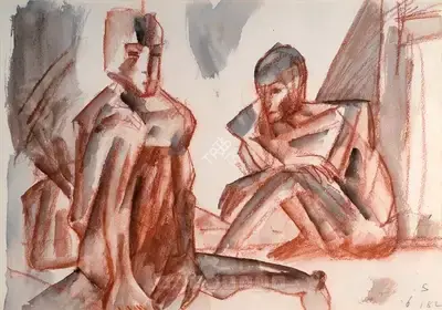 Somnath Hore (Artist), Untitled, 1982, Painting