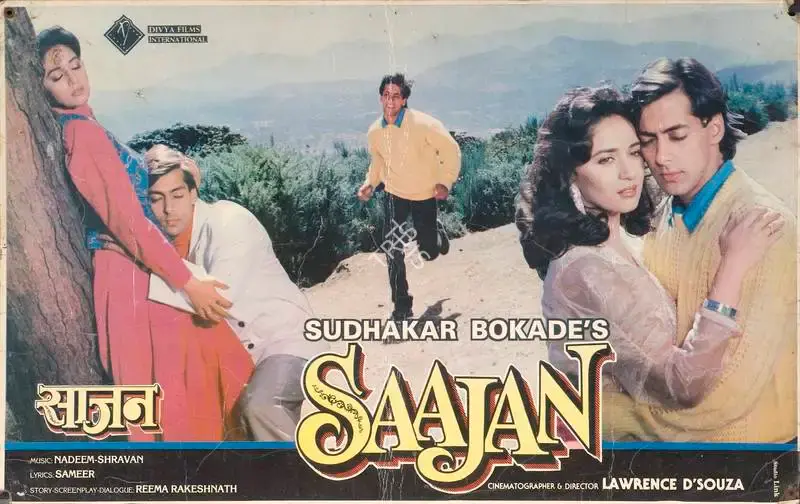 Sudhakar Bokade (Producer), Saajan, 1991, Lobby Card