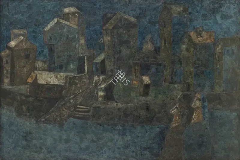 Sagara, Piraji (Artist). Mute Evening, 1962 | Painting, Sa.Onl/27.06.24, 2024 · Saffronart