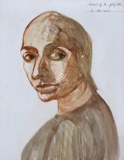 Nalini Malani (Artist), Portrait of N (Nasreen), 1986, Painting