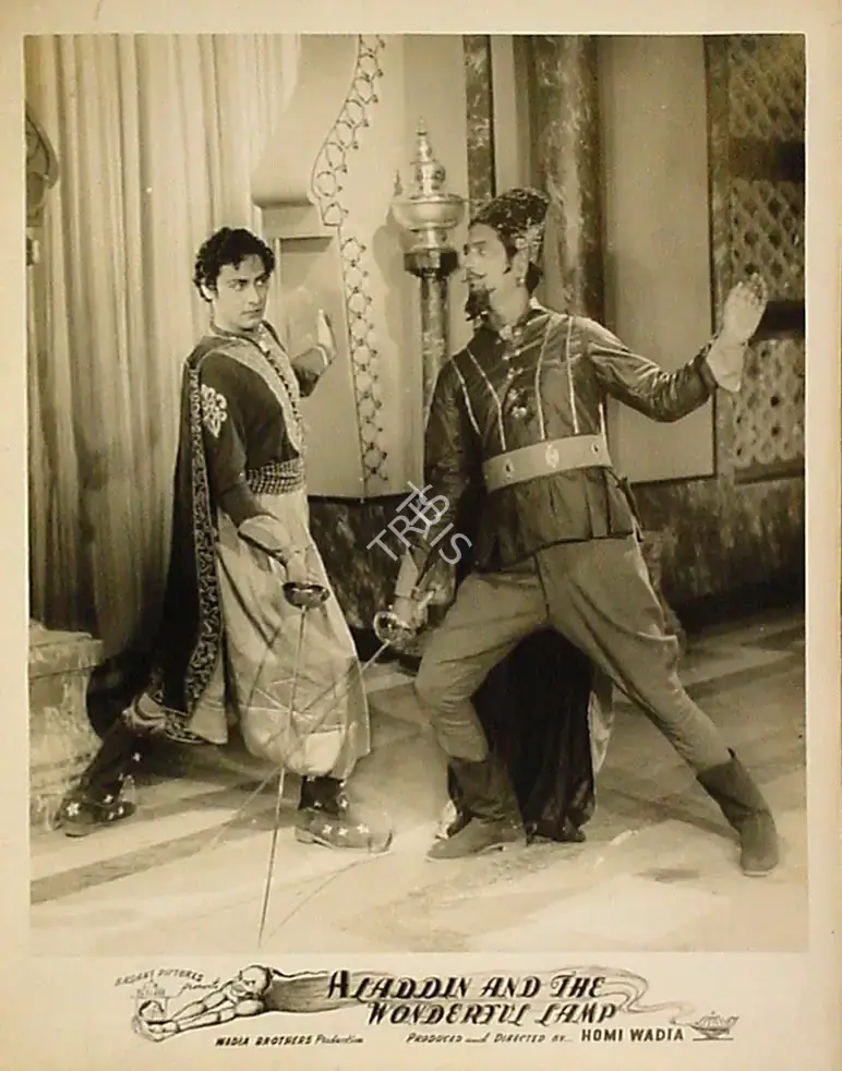 Anant Wadadeker (Cinematographer), Aladdin Aur Jaadui Chiraag, 1952, Lobby Card