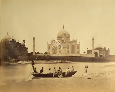 Felice Beato (Photographer), The Taj, from the opposite bank of the Jumna, Agra, 1859, Antiquarian Photograph