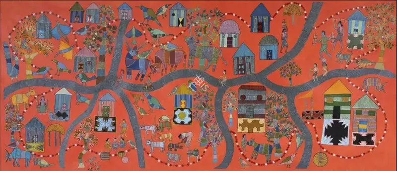 Kalavati&nbsp;Shyam (Artist), Tribe, Life and Forest, 2020, Painting
