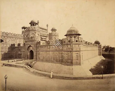 Samuel Bourne (Photographer), Delhi - Lahore Gate of the Palace, 1865, Antiquarian Photograph