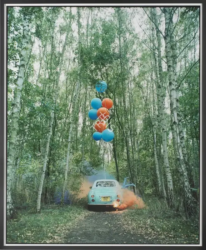 Vikram Kushwah (Artist), The Twins and the Green Car 01, Print