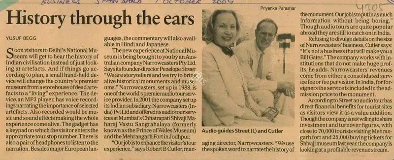 Yusuf Begg (Reporter), History Through the Ears, 2004, Newspaper Clipping