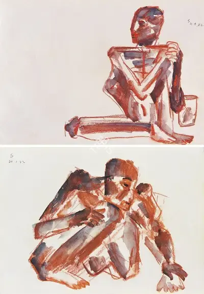 Somnath Hore (Artist), Untitled, 1982, Painting