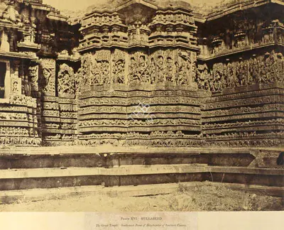 Andrew Charles Brisbane Neill (Photographer), Hullabeed. The Great Temple. South-west Front of Antechamber of Southern Vimana, 1856, Antiquarian Photograph