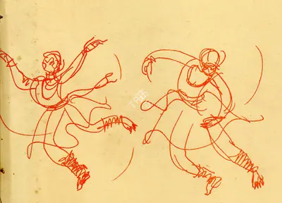 Shiavax Chavda (Artist), Paran by Birju Maharaj, Sketch