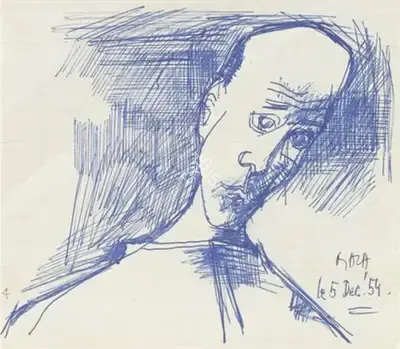 S.H. Raza (Artist), Untitled, 1954, Painting