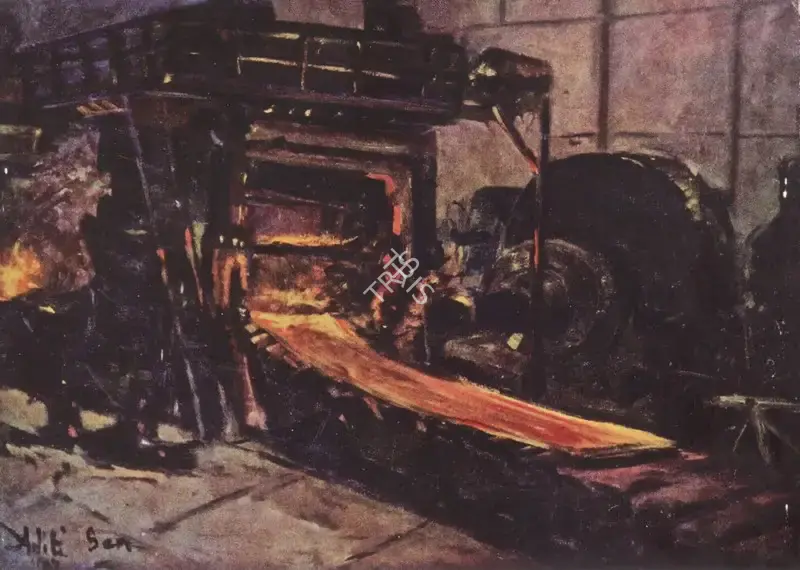 Aditi Sen (Artist), Plate Mill, 1957, Painting