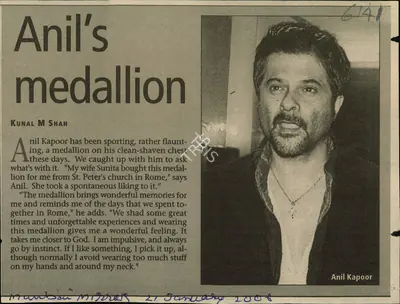 Kunal M. Shah (Reporter), Anil's Medallion, 2006, Newspaper Clipping