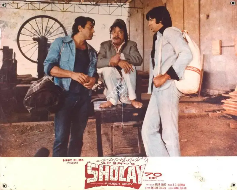 Dwarka Divecha (Cinematographer), Sholay, 1975, Lobby Card