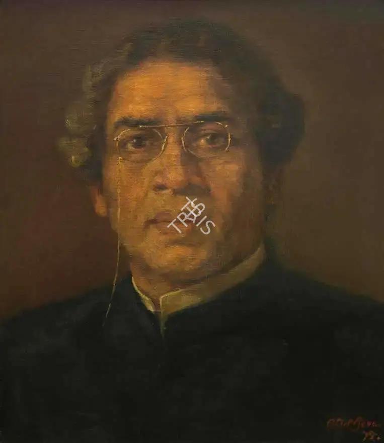 Atul Bose (Artist), Portrait of Acharya Jagdish Chandra Bose, 1950, Painting