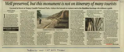 Shweta Desai (Reporter), Well Preserved, but this Monument is not on Itinerary of many Tourists, 2007, Newspaper Clipping