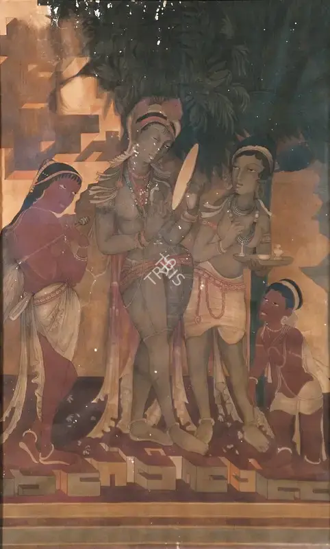 Anonymous (Artist), After Ajanta: Scene From Cave XVII, 1926, Painting