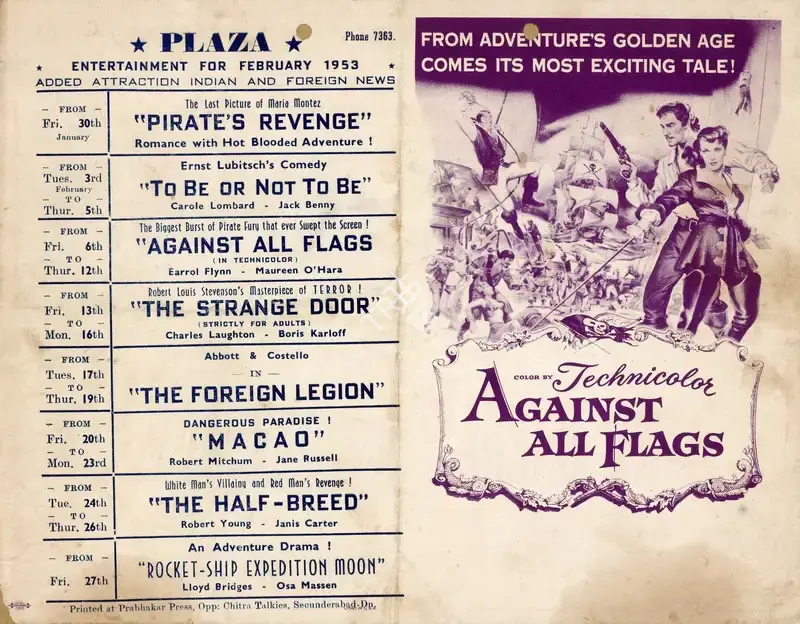 George Sherman (Director), Against All Flags, 1952, Handbill