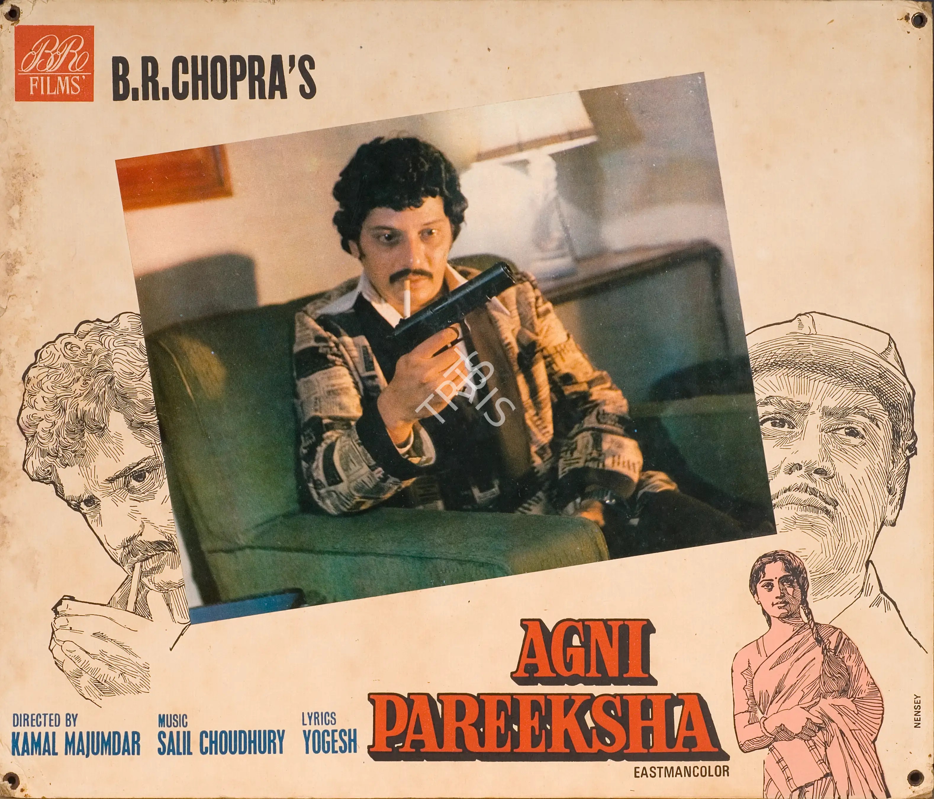 Narayan Rao (Cinematographer), Agni Pareeksha, 1981, Photographic Still Mounted on Lobby Card