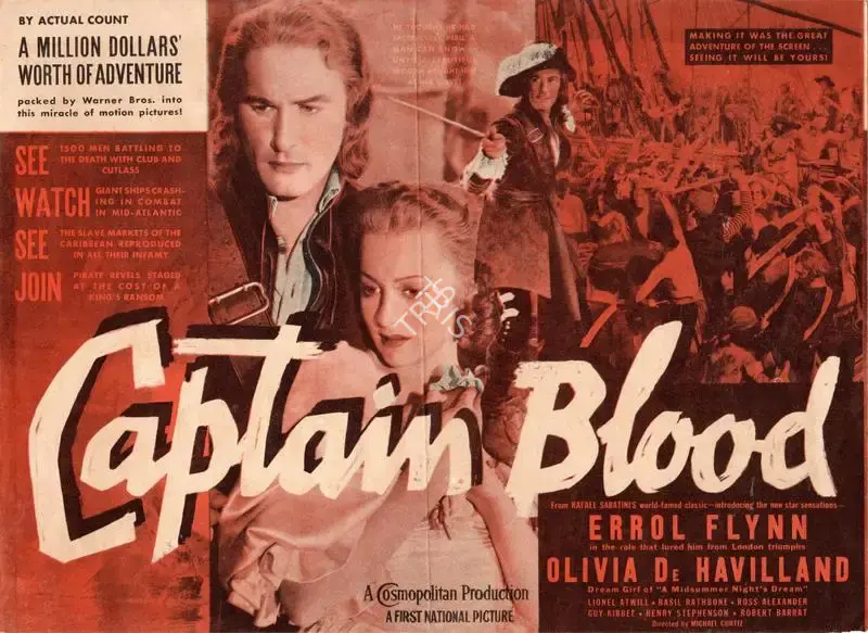 Michael Curtiz (Director), Captain Blood, 1935, Handbill