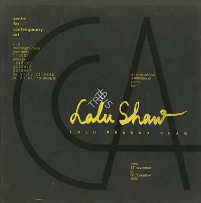 Lalu Prasad Shaw (Artist), A Retrospective exhibition of Prints by Lalu Prasad Shaw, 1990, Solo Exhibition Catalogue