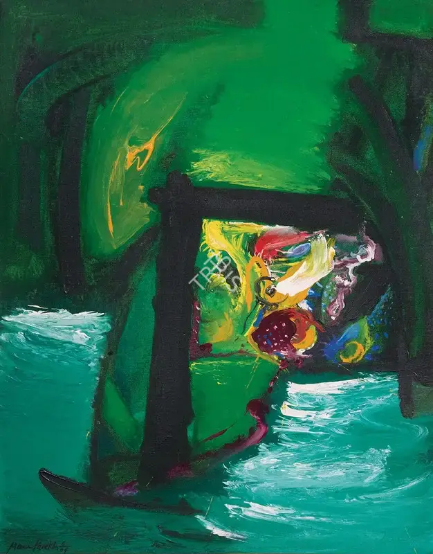 Manu Parekh (Artist), Green Reflection, 2004, Painting