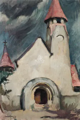 Sher-Gil, Amrita (Artist). Untitled (Hungarian Village Church), 1932 | Painting, Ch.Mum/19.12.13, 2013 · Christie's