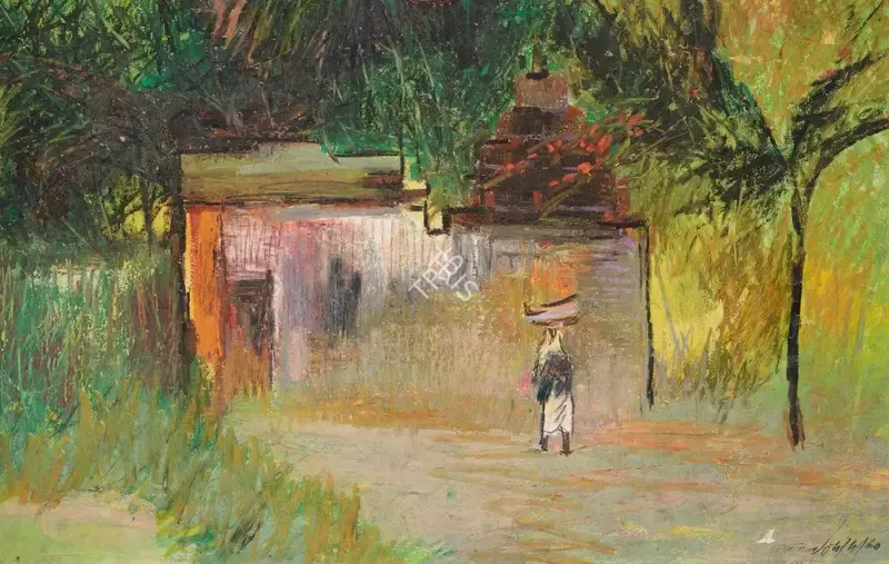 Ghose, Gopal (Artist). Forlorn's House, 1960 | Painting, Ch.Onl/28.03.23, 2023 · Christie's