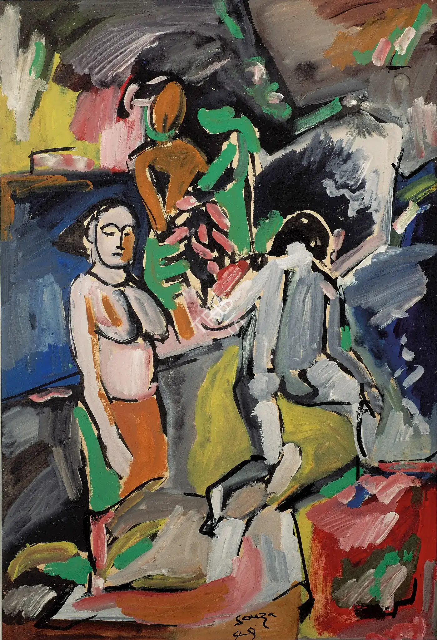 F.N. Souza (Artist), Untitled, 1949, Painting
