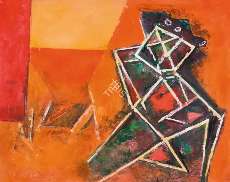 K.S. Kulkarni (Artist), Man of Space, 1982, Painting
