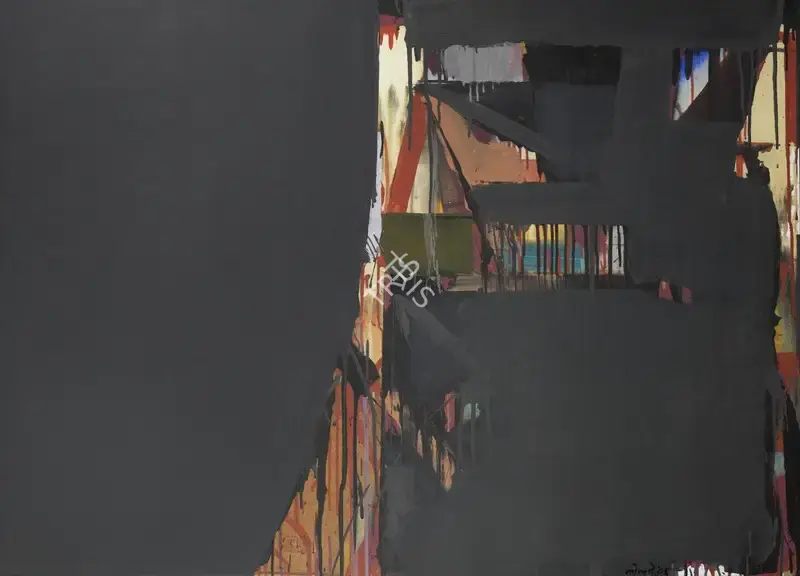 Prabhakar Kolte (Artist), Untitled (Black Abstract), 2006, Painting